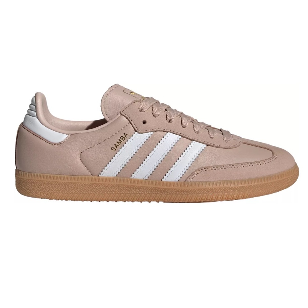 Adidas Samba in Tan and White (Wonder Taupe, Cloud White)